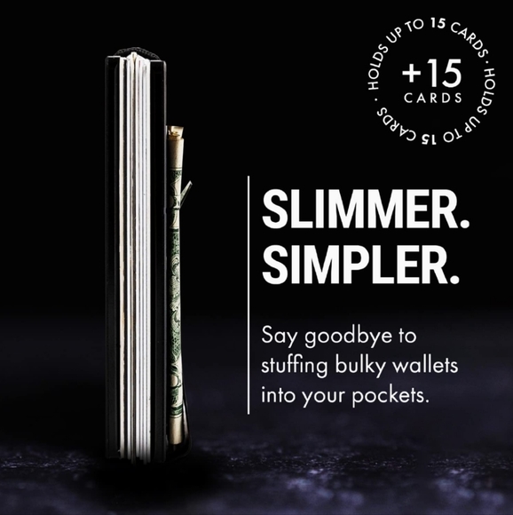 Men's Slim RFID Blocking Wallet Carbon Fiber Black - Picture 2 of 4